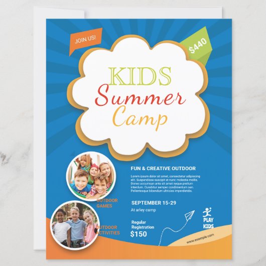 Kinder zomerkamp flyer sjabloon (Voorkant)