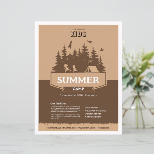 Kinder zomerkamp flyer sjabloon (Staand voorkant)