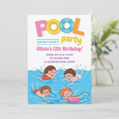 Kinder zomerpool: Birthday Kaart (Staand voorkant)