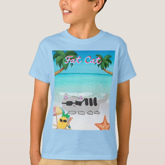 kinder zomervet kat shirt (Voorkant)