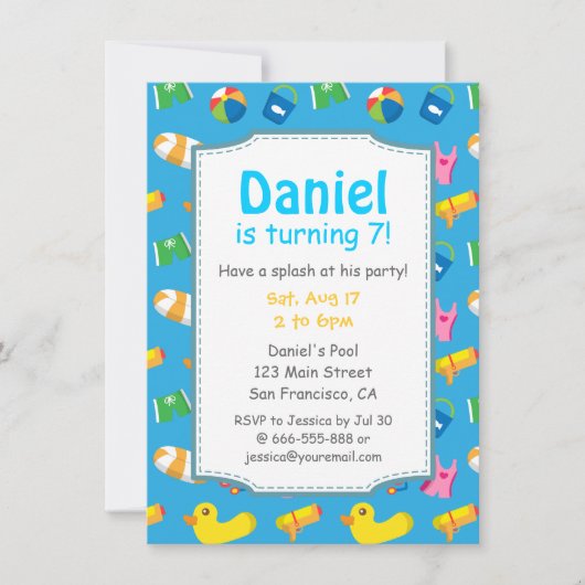 Kinder zomerweek - uitnodiging voor de Birthday Po (Voorkant)