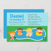 Kinder zomerweek - uitnodiging voor de Birthday Po (Voorkant / Achterkant)