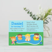 Kinder zomerweek - uitnodiging voor de Birthday Po (Staand voorkant)