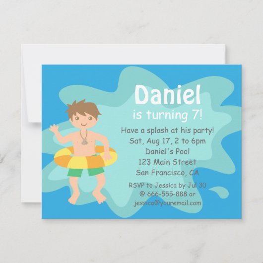 Kinder zomerweek - uitnodiging voor de Birthday Po (Voorkant)