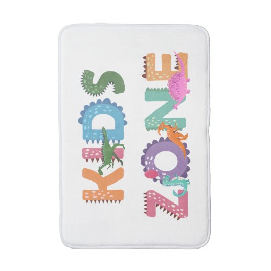 Kinder zone Dinosaurs Badmat (Voorkant Verticaal)