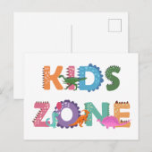 Kinder zone Dinosaurs Briefkaart (Voorkant / Achterkant)