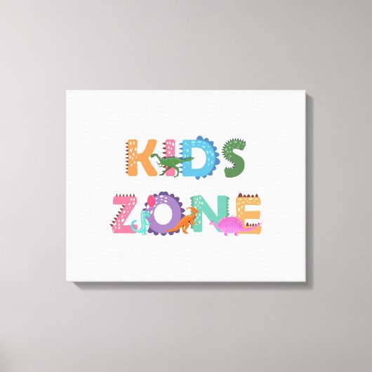 Kinder zone Dinosaurs Canvas Afdruk (Voorkant)