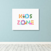 Kinder zone Dinosaurs Canvas Afdruk (Insitu (Houten vloer))