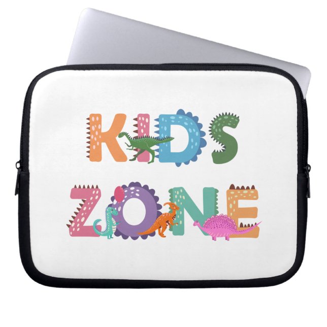 Kinder zone Dinosaurs Laptop Sleeve (Voorkant)