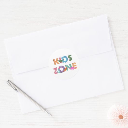 Kinder zone Dinosaurs Ronde Sticker (Envelop)