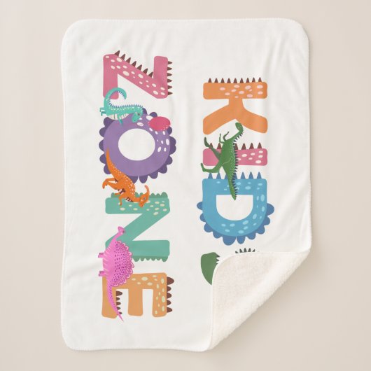 Kinder zone Dinosaurs Sherpa Deken (Voorkant)