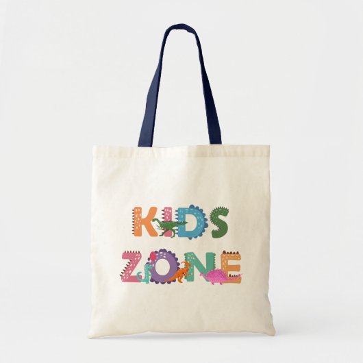 Kinder zone Dinosaurs Tote Bag (Voorkant)