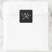 Kinder zonnecentrales kennis buitenruimte vierkante sticker (Tas)