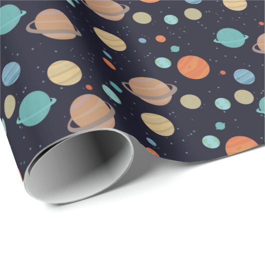 Kinder zonnecentrales Saturn Jupiter Mars Cadeaupapier (Rol Hoek)