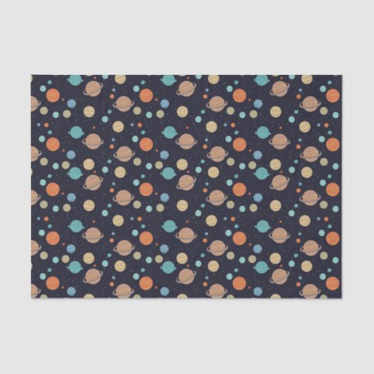 Kinder zonnecentrales Saturn Jupiter Mars Tissuepapier (Voorkant)