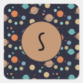 Kinder zonnecentrales Saturn Jupiter Mars Vierkante Sticker (Voorkant)