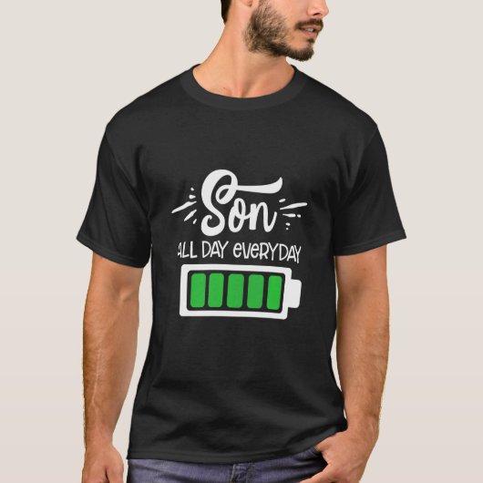 Kinder Zoon met volledige batterijvoeding Zoon all T-shirt (Voorkant)