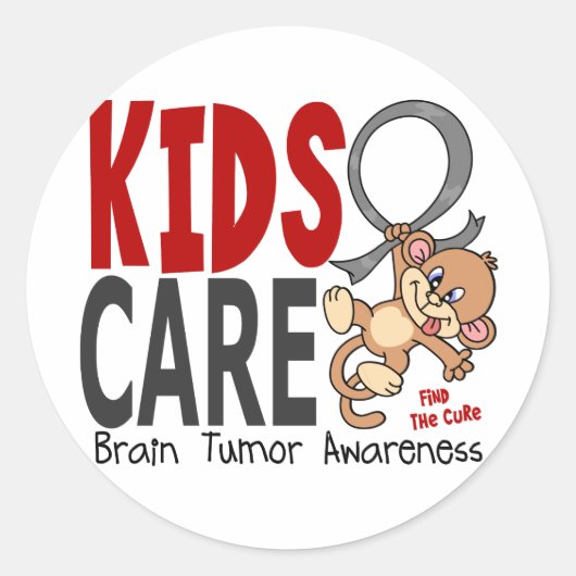 Kinder Zorg 1 Hersentumor Ronde Sticker (Voorkant)