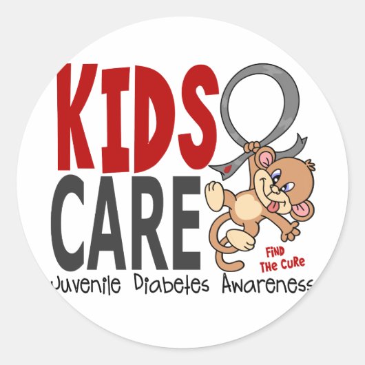 Kinder zorg 1 Jonge diabetes Ronde Sticker (Voorkant)