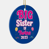 Kinder zuster van Twins 2023 Zwangerschap Keramisch Ornament (Rechts)