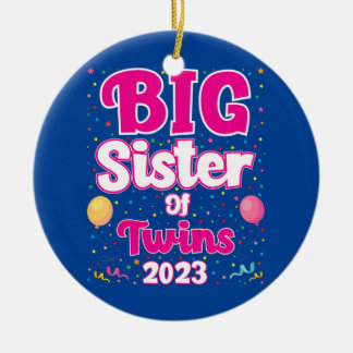 Kinder zuster van Twins 2023 Zwangerschap Keramisch Ornament