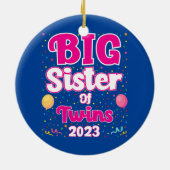 Kinder zuster van Twins 2023 Zwangerschap Keramisch Ornament (Achterkant)