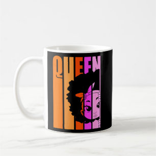 Kinder zwart meisje Queen Retro roze Afro haar Ins Koffiemok