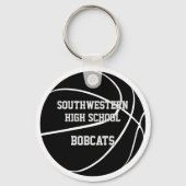 kinder zwart wit gepersonaliseerde basketbal sleutelhanger (Achterkant)