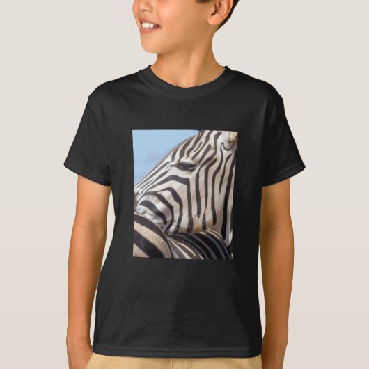 Kinder zwarte Zebra T-Shirt (Voorkant)