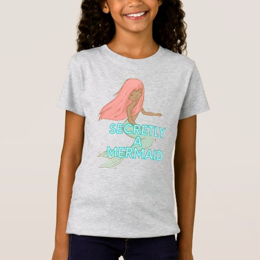 Kinder zwarte Zeemeermin T-Shirt (Voorkant)