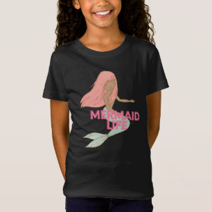 Kinder zwarte Zeemeermin T-Shirt