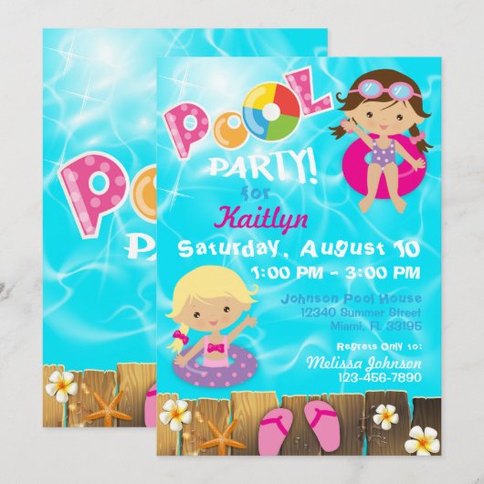 Kinder zwembad kaart (Voorkant / Achterkant)