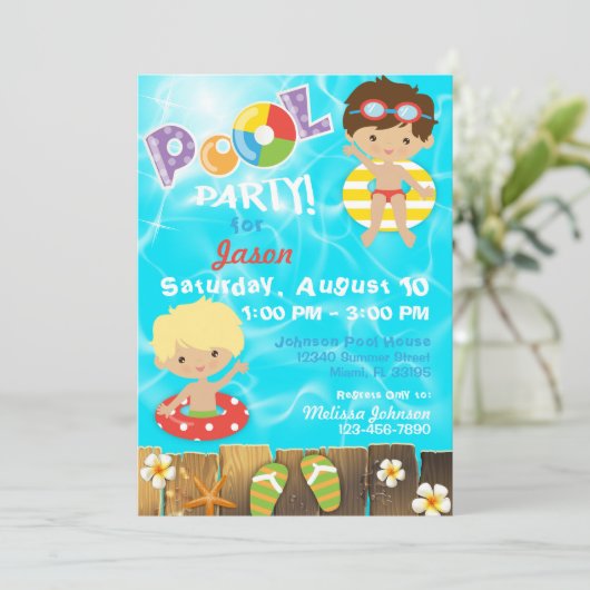 Kinder zwembad kaart (Staand voorkant)