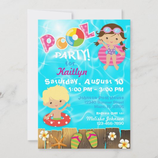 Kinder zwembad kaart (Voorkant)