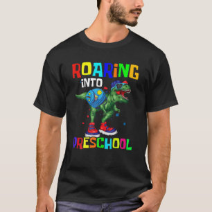 Kinder zwerving naar voorschoolse dinosaurus t-shirt