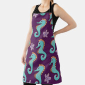 kinderachtig zeemiepend patroon met zeepaardjes  schort (Insitu)