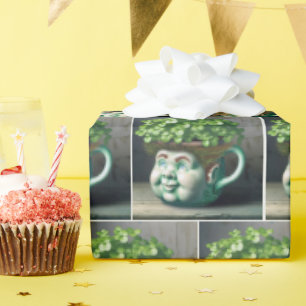 Kinderachtige bloempot cadeaupapier