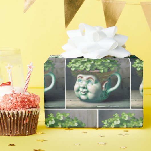 Kinderachtige bloempot cadeaupapier (Verjaardagsfeest)