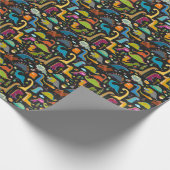 Kinderachtige dinosaurussen: Leuk naadloos patroon Cadeaupapier (Hoek)