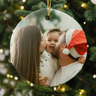 Kinderachtige familie Kiss Forest Green Merry Tree Keramisch Ornament