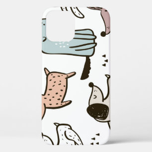 Kinderachtige honden, met de hand getekend, trendy Case-Mate iPhone case