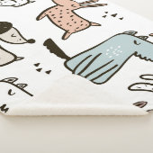 Kinderachtige honden, met de hand getekend, trendy sherpa deken (3/4)