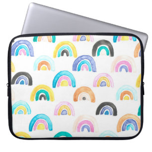 Kinderachtige regenboog, Waterverf Kinder Patroon. Laptop Sleeve