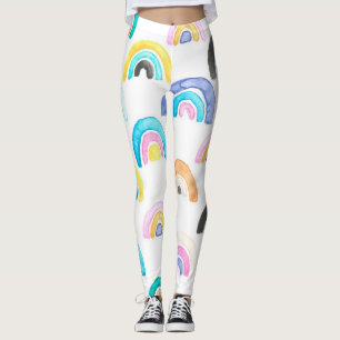 Kinderachtige regenboog, Waterverf Kinder Patroon. Leggings
