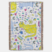 Kinderachtige tijger en regenboog patroon deken (Voorkant Verticaal)