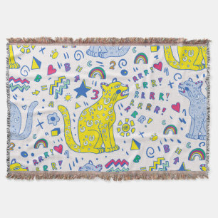 Kinderachtige tijger en regenboog patroon deken