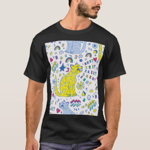 Kinderachtige tijger en regenboog patroon t-shirt