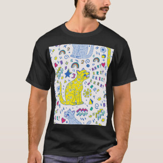 Kinderachtige tijger en regenboog patroon t-shirt