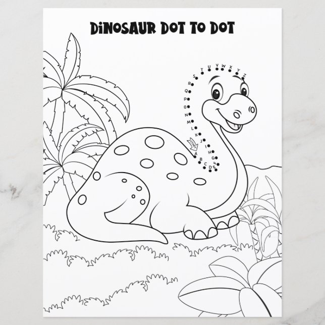 Kinderactiviteit Dinosaurus Alfabetisch Stip Naar  (Voorkant)