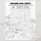 Kinderactiviteit Dinosaurus Puzzel Woordzoeken (Achterkant)